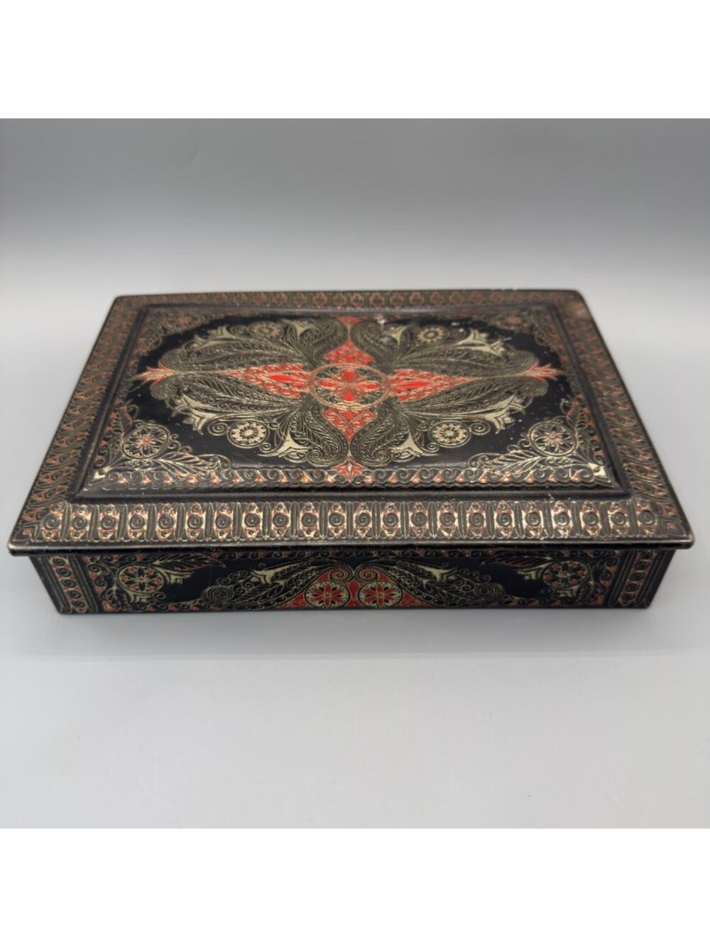 Antique Ornate Turkish Tin Box Royal Istanbul Chocolate Trinket Box